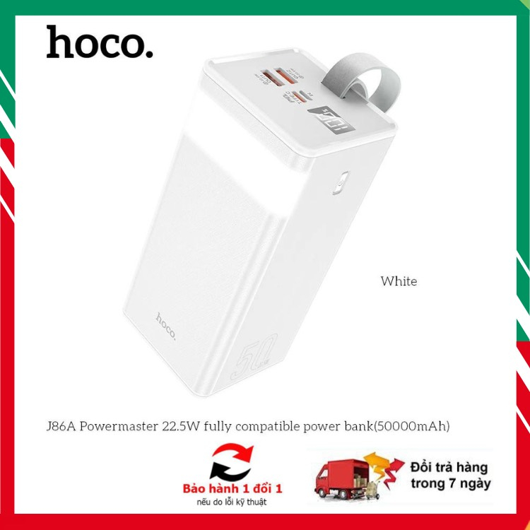 🚀CHÍNH HÃNG HOCO🚀Pin/Sạc Dự Phòng J86A 50000mAh Sạc Nhanh 3.0 / 2.0 ,3.0 4  Cổng Sac Có Màn Hình và Đèn Pin BH12T