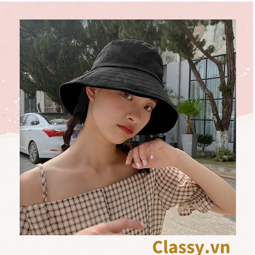 Nón pucket trơn vành lớn Classy đội đươc 2 mặt nhiều màu sắc đa dạng phù hợp đi chơi, đi dạo phố PK1014