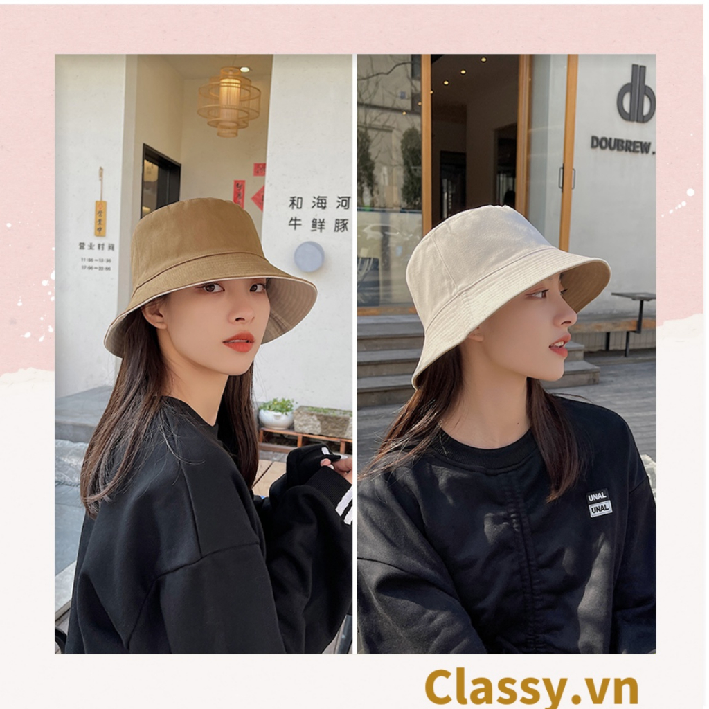 Nón pucket trơn vành lớn Classy đội đươc 2 mặt nhiều màu sắc đa dạng phù hợp đi chơi, đi dạo phố PK1014