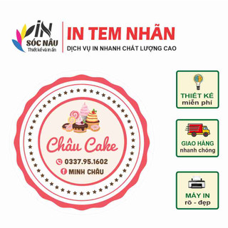 In tem nhãn theo yêu cầu, nhãn dán, thiết kế miễn phí,100 tem, chống rách, chống ướt, chống bay màu