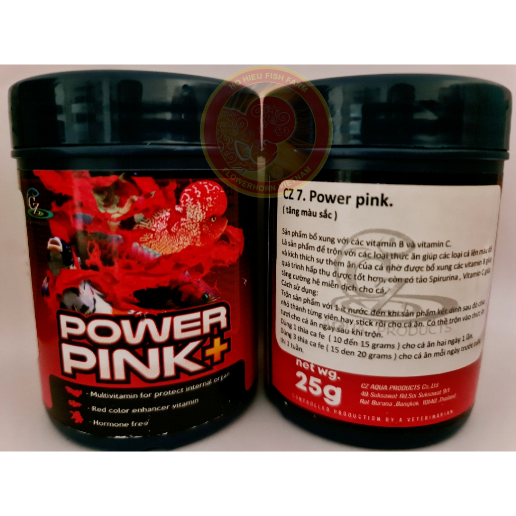 Cz7 Power PINK Tăng Màu Đỏ, Bổ Sung Vitamin Cho Cá, Bột Trộn Thức Ăn Cho Cá, Hàng Thái Lan