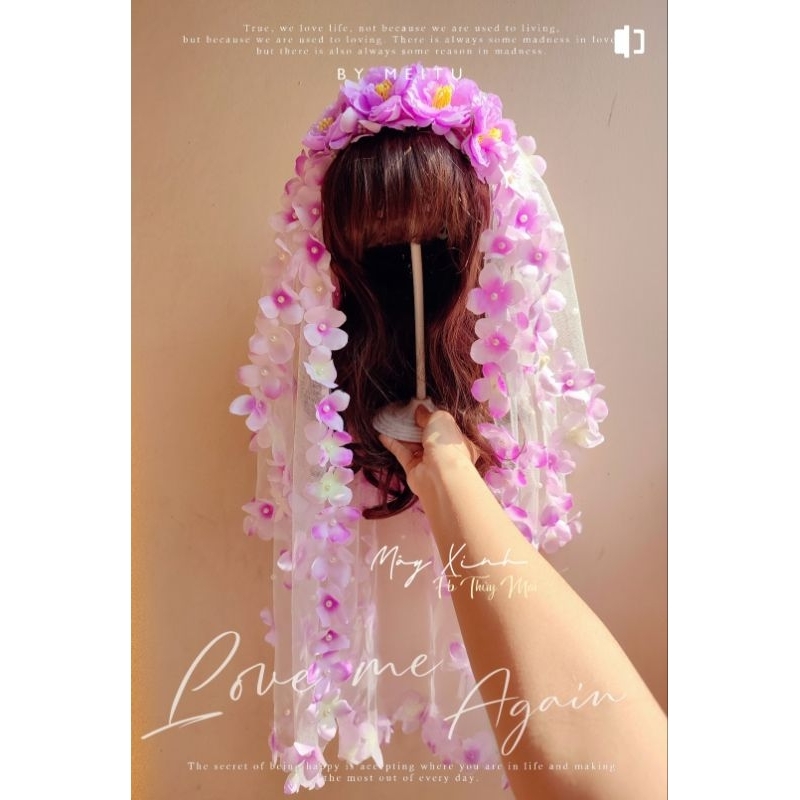 Lúp cô dâu đính hoa siêu xinh cho bé