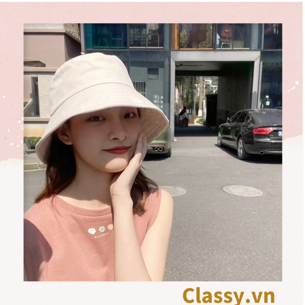 Nón pucket trơn vành lớn Classy đội đươc 2 mặt nhiều màu sắc đa dạng phù hợp đi chơi, đi dạo phố PK1014