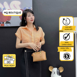Áo kẻ cộc tay cao cấp mềm công sở tay cánh dơi kẻ bé nhiều màu có túi ngực, áo sơ mi họa tiết thiết kế MQ Boutique