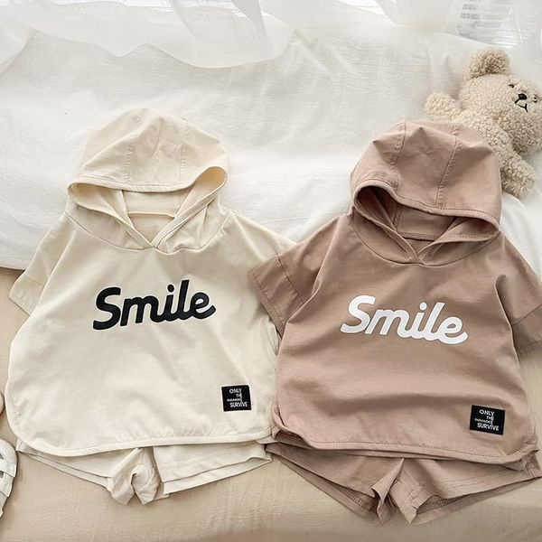 Bộ Cộc Tay Smile Bộ Hè Có Mũ Chất Cotton Mềm Mịn Thoáng Mát Cho Bé Từ 5kg Đến 28kg Thời Trang Trẻ Em Dâu Store