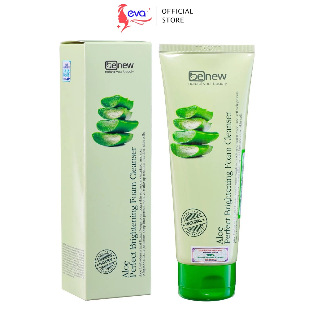 Sữa rửa mặt lô hội dưỡng ẩm sạch nhờn Benew Aloe Brightening 160ml