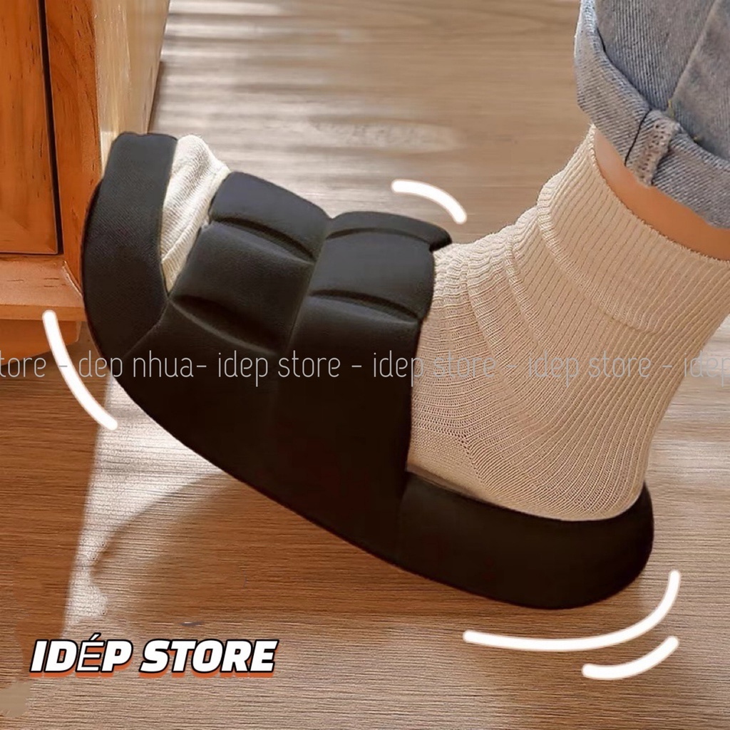 Dép bánh mì - Dép Hình vuông nữ quai ngang cao 3cm cao su chất EVA siêu nhẹ 2023