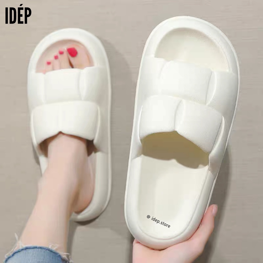 Dép bánh mì - Dép Hình vuông nữ quai ngang cao 3cm cao su chất EVA siêu nhẹ 2023