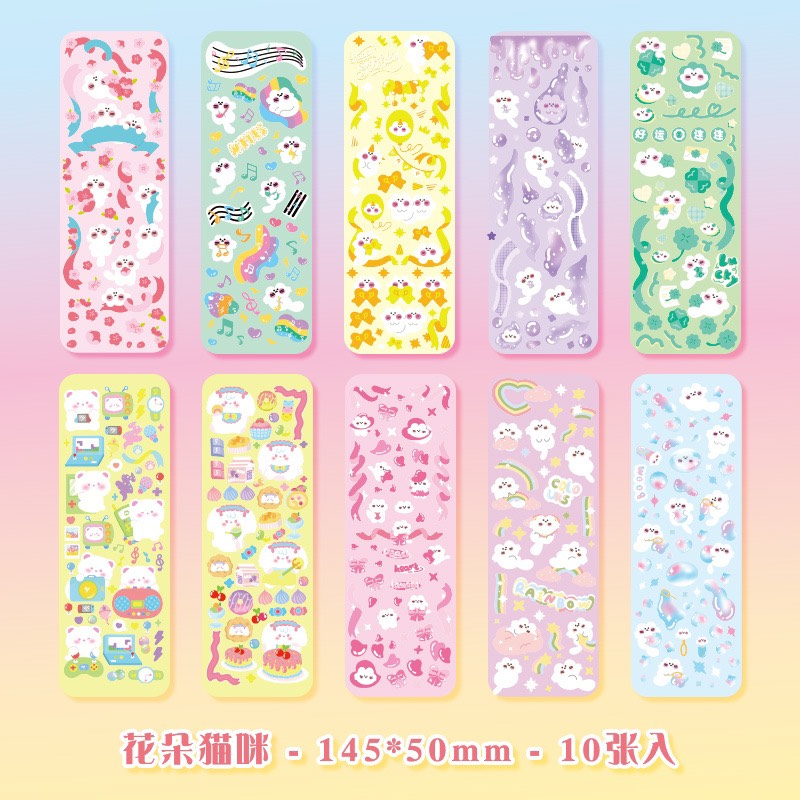Sticker 10 Tờ cute trong suốt trang trí sổ, hình dán điện thoại, máy tính dễ thương | Xem thêm ở phần MÔ TẢ SẢN PHẨM