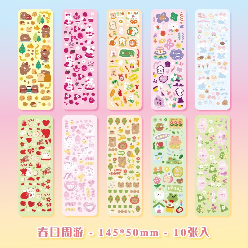 Sticker 10 Tờ cute trong suốt trang trí sổ, hình dán điện thoại, máy tính dễ thương | Xem thêm ở phần MÔ TẢ SẢN PHẨM