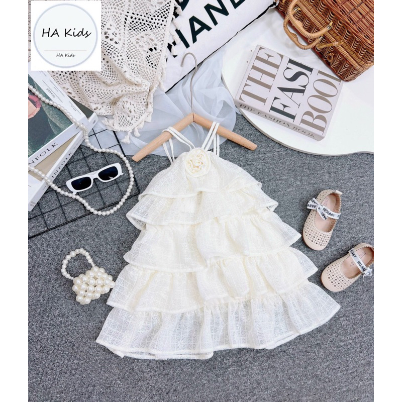 Váy yếm tầng công chúa cho bé gái