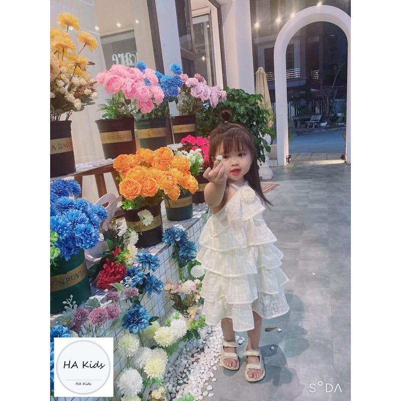 Váy yếm tầng công chúa cho bé gái