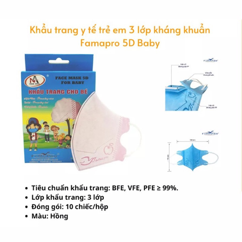 Khẩu Trang 5D cho bé