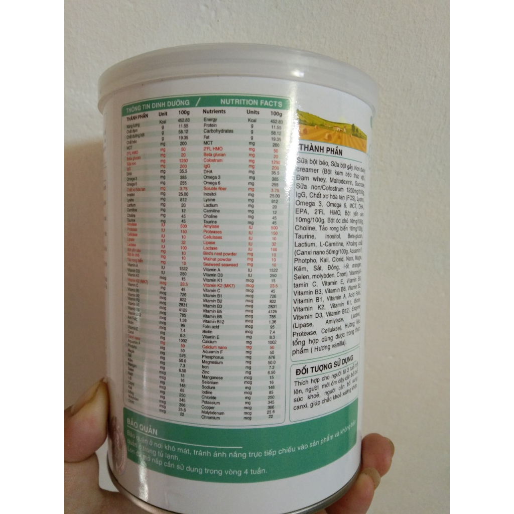 Sữa non colostrum data liquid canxi nano