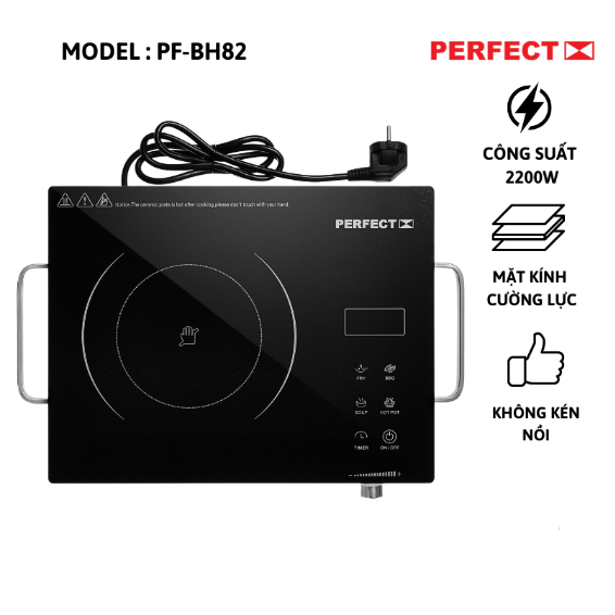 Bếp hồng ngoại cảm ứng 2 quai PERFECT PF-BH82 - 2000W