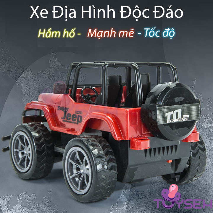 Xe điều khiển từ xa vượt địa hình có đèn led Toysem đồ chơi trẻ em xe jeep mô hình - Quà tặng sinh nhật cho bé