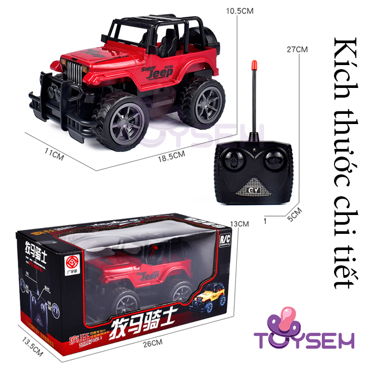 Xe điều khiển từ xa vượt địa hình có đèn led Toysem đồ chơi trẻ em xe jeep mô hình - Quà tặng sinh nhật cho bé