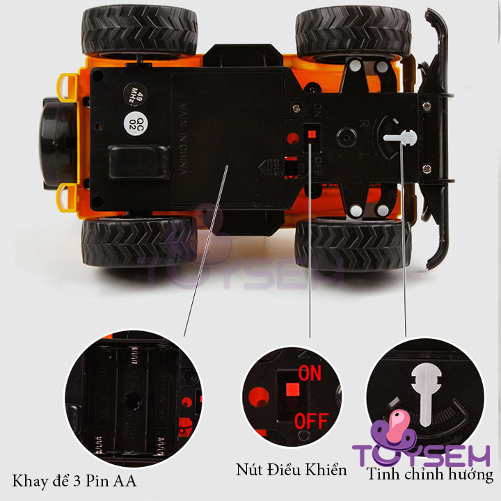 Xe điều khiển từ xa vượt địa hình có đèn led Toysem đồ chơi trẻ em xe jeep mô hình - Quà tặng sinh nhật cho bé