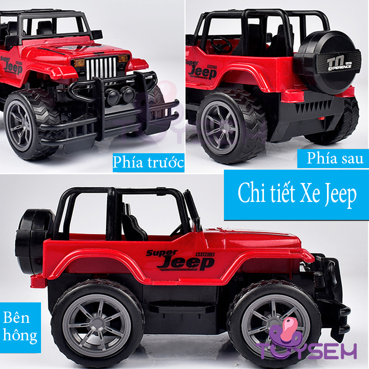 Xe điều khiển từ xa vượt địa hình có đèn led Toysem đồ chơi trẻ em xe jeep mô hình - Quà tặng sinh nhật cho bé