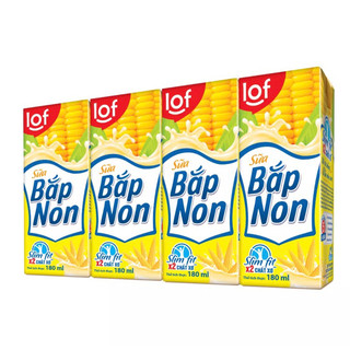 Lóc 4 Hộp Sữa LOF Kun Bắp - 180ml