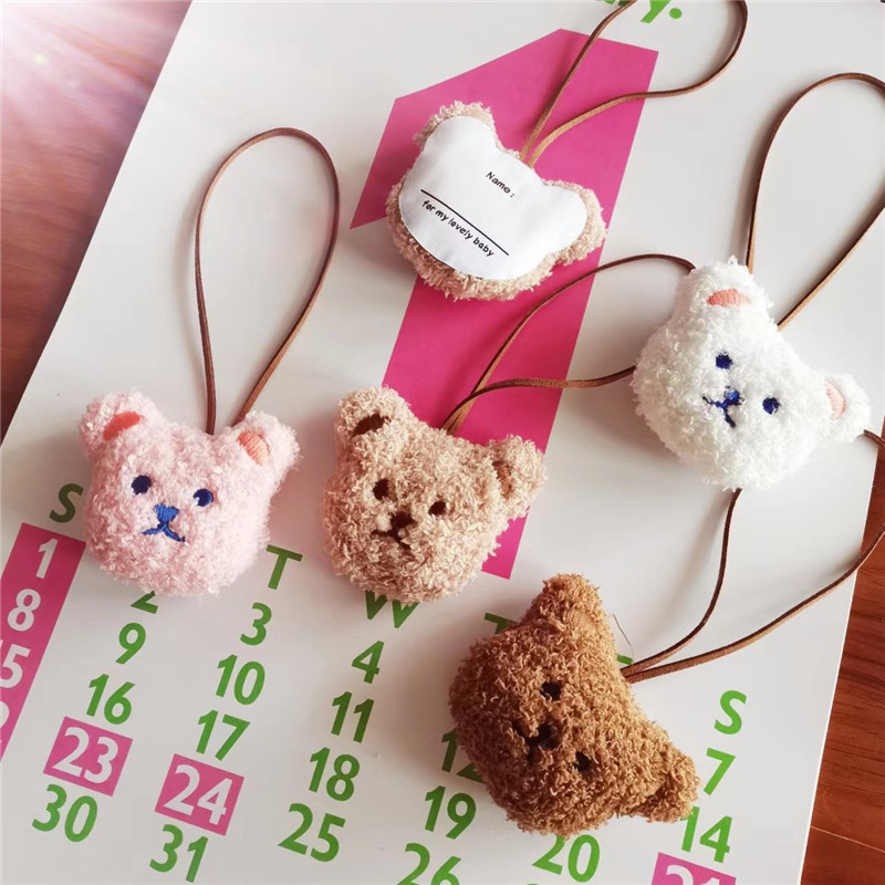 Móc Khoá Gấu Bông Gắn Túi Xách Mẹ Và Bé Có Nametag Phía Sau Đáng Yêu Phong Cách Hàn Quốc