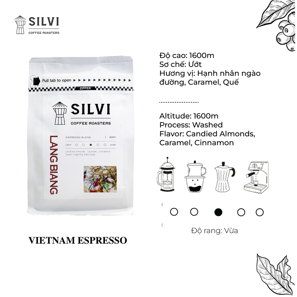 Cà Phê Espresso Pha Máy Lang Biang Espresso Blend - Silvi Specialty Coffee