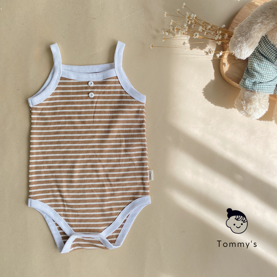 Body hai dây cho bé gái chất liệu thun thông hơi cotton Hàn siêu mềm mát TOMMY HOUSE