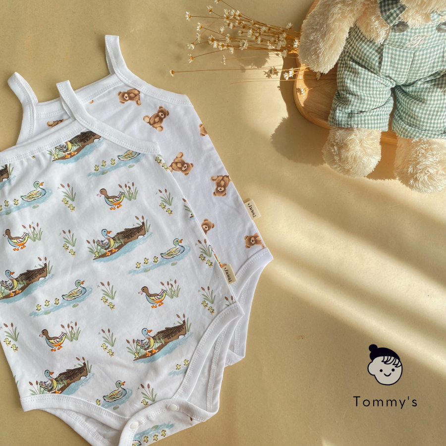 Body dây cho bé gái hoạ tiết hoa nhí vải cotton 4 chiều mềm êm co giãn thoải mái TOMMY HOUSE