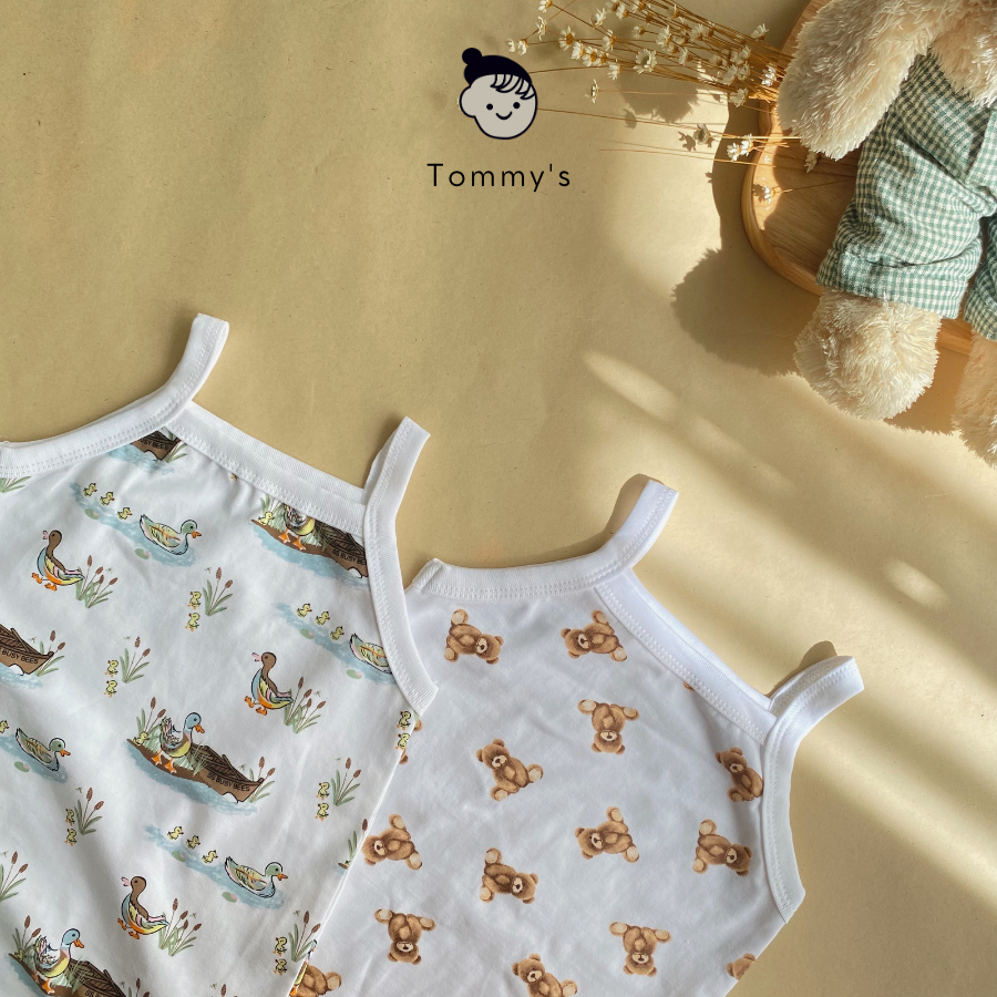 Body dây cho bé gái hoạ tiết hoa nhí vải cotton 4 chiều mềm êm co giãn thoải mái TOMMY HOUSE