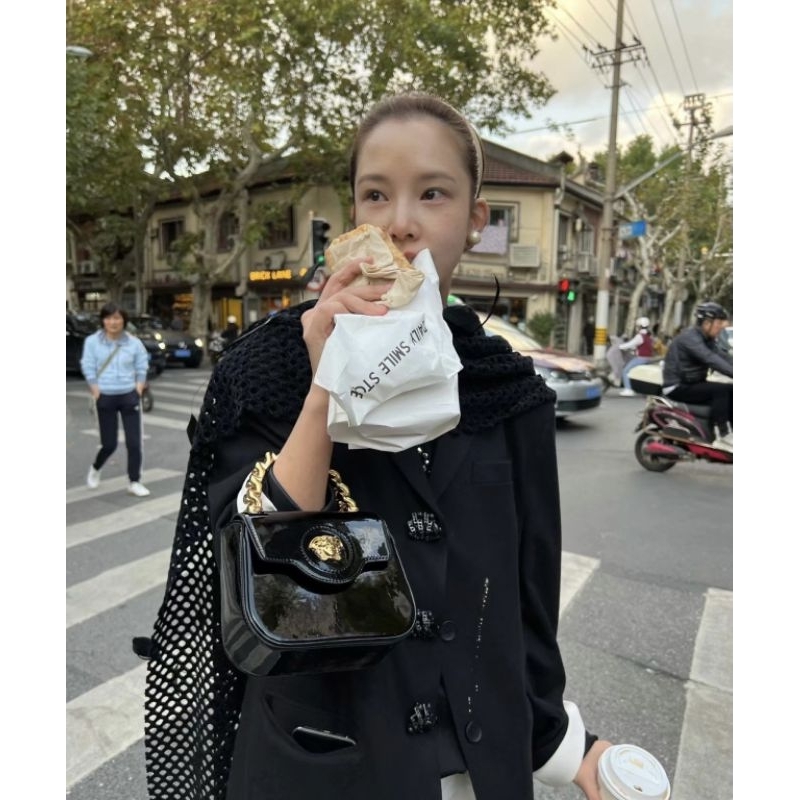 Túi nữ chất da bóng siêu đẹp V.S sz16cm phom chuẩn fullbox vip