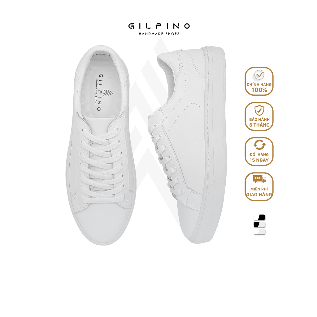 Alan 05 - All White - Da thật mềm mại - Keo đế bảo hành trọn đời- kiểm tra hàng, hỗ trợ đổi size.