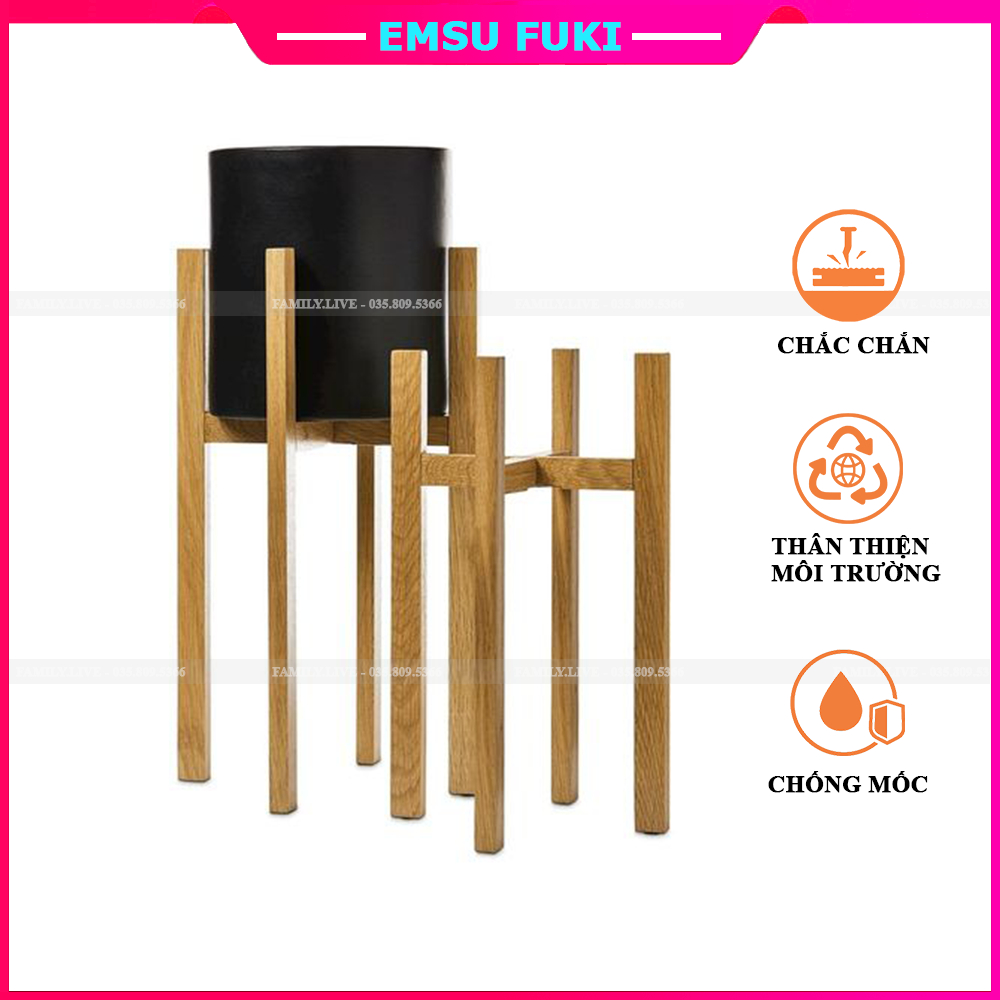 Đôn/kệ gỗ để chậu cây cảnh - Kệ gỗ để bình nước 20l gỗ tự nhiên chắc chắn trang trí decor nhà