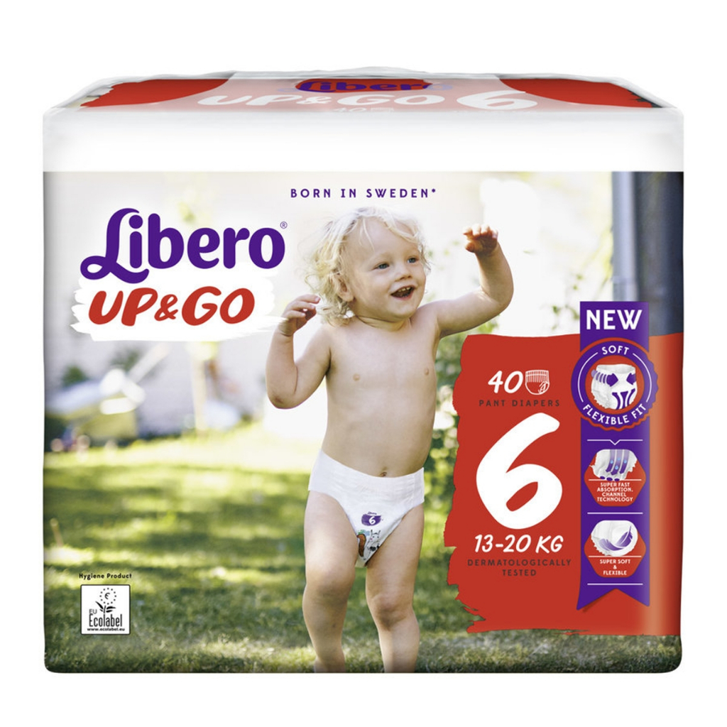 Bỉm Tã Quần LIBERO Up&Go Nội Địa Hàn Thấm Hút Size Lớn Size 6 (13-20kg)-40 miếng Cao Cấp Chất Lượng Bỉm Đêm Cho Bé