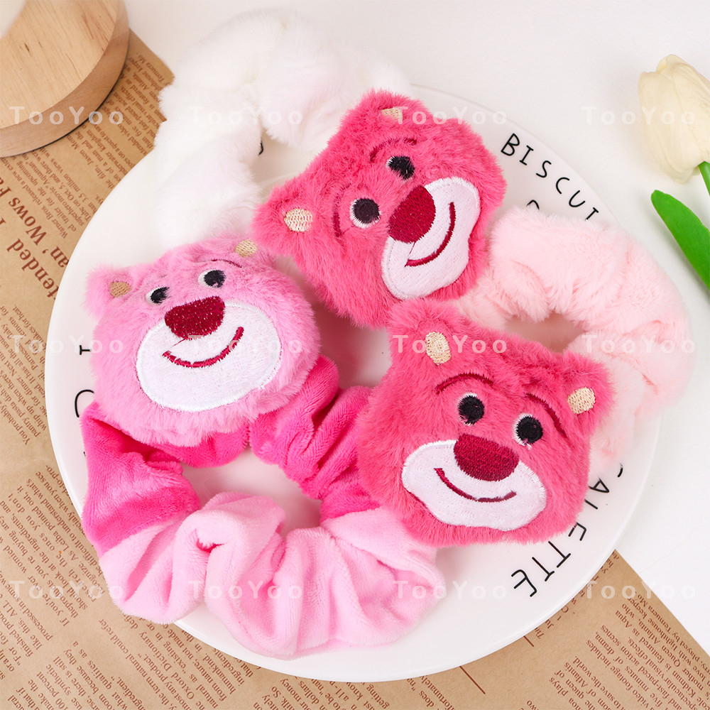Cột tóc lông mịn cục bông hình Gấu dâu Lotso dễ thương cute TooYoo BK00088