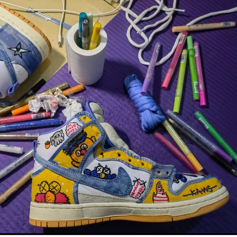 Giày SB DUNK HIGH "WHAT THE DUNK " tróc da