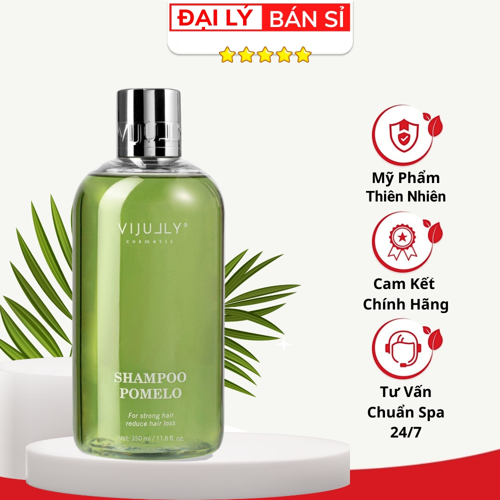 Vijully Shampoo Dầu Gội Đầu Tinh Dầu Bưởi Organic Dưỡng Mượt Chống Ngăn giảm Rụng Kích Thích Mọc Tóc Nhanh Dài Tự Nhiên