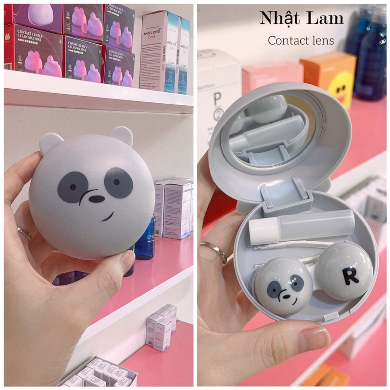KHAY ĐỰNG LENS MẮT mini thiết kế mới lạ (khay kèm bộ dụng cụ đeo lens siêu xinh) khay lens nhiều màu sắc