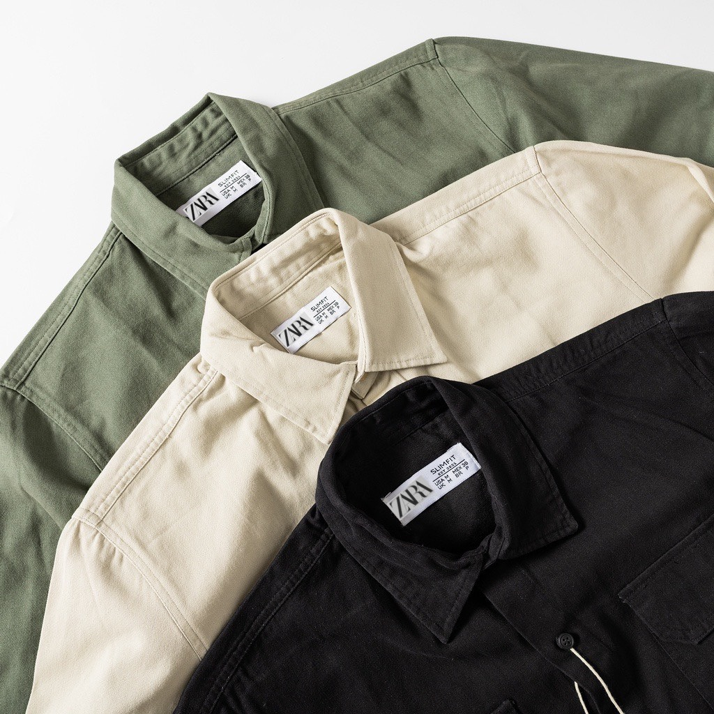 Áo sơ mi kaki nam dài tay form rộng GENZAPLPHA cao cấp, sơ mi kaki 2 túi dày dặn chuẩn kaki