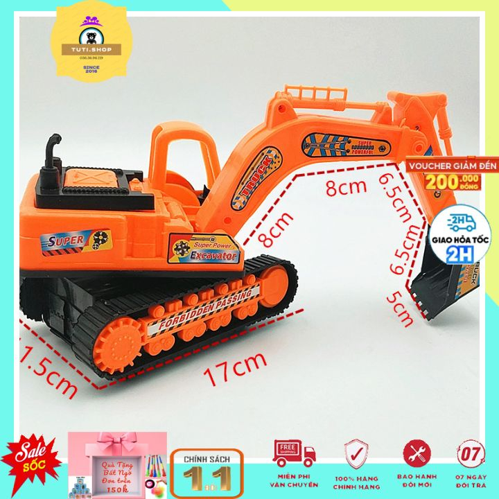 ĐỒ CHƠI MÔ HÌNH MÁY XÚC QUAY 360 ĐỘ, CHẠY ĐÀ, XÚC CÁT, SỎI CHO BÉ