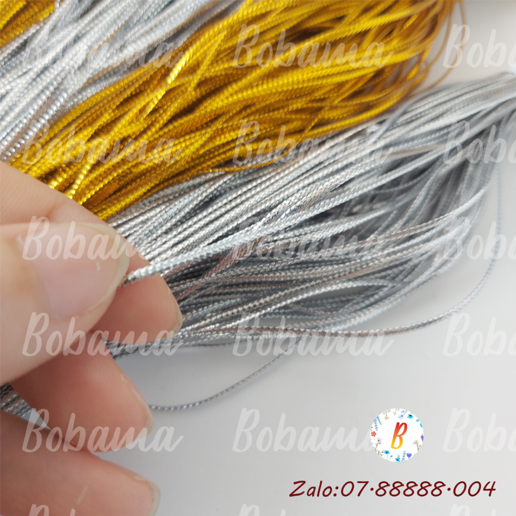 Dây kim tuyến không giãn 2mm trang trí handmade