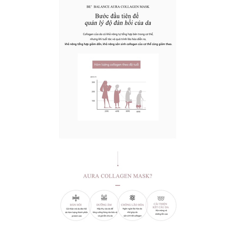 Mặt nạ dưỡng trắng căng bóng Aura Collagen Mask - Bebalance