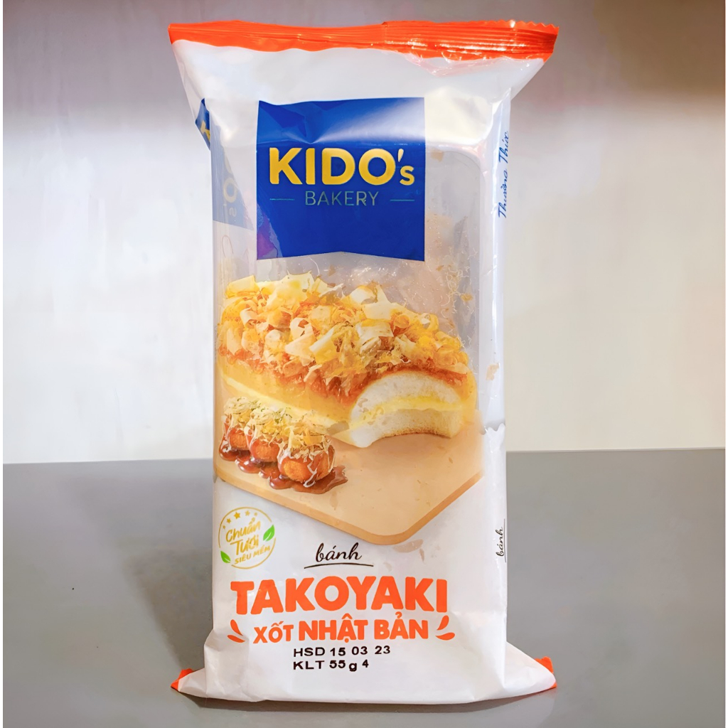 Bánh Mì Tươi KIDO Đủ Vị (Takoyaki Nhật Bản/ Gà Nướng Hồng Kông/ Chà Bông Singapore) Gói 55g