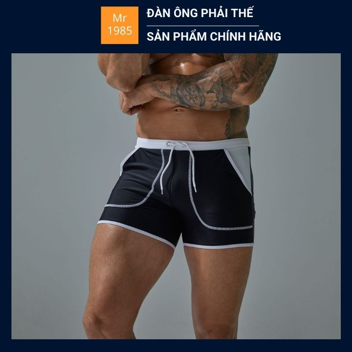 Quần bơi nam boxer swimwear đi biển bền co giãn tốt màu đen có túi mr1985 siêu thị đồ chơi