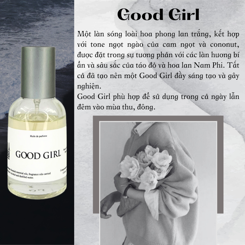 Tinh Dầu Nước Hoa Nữ Fralab Good Girl Cá Tính, Ngọt Ngào, Gợi Cảm Chai Lớn 30ml