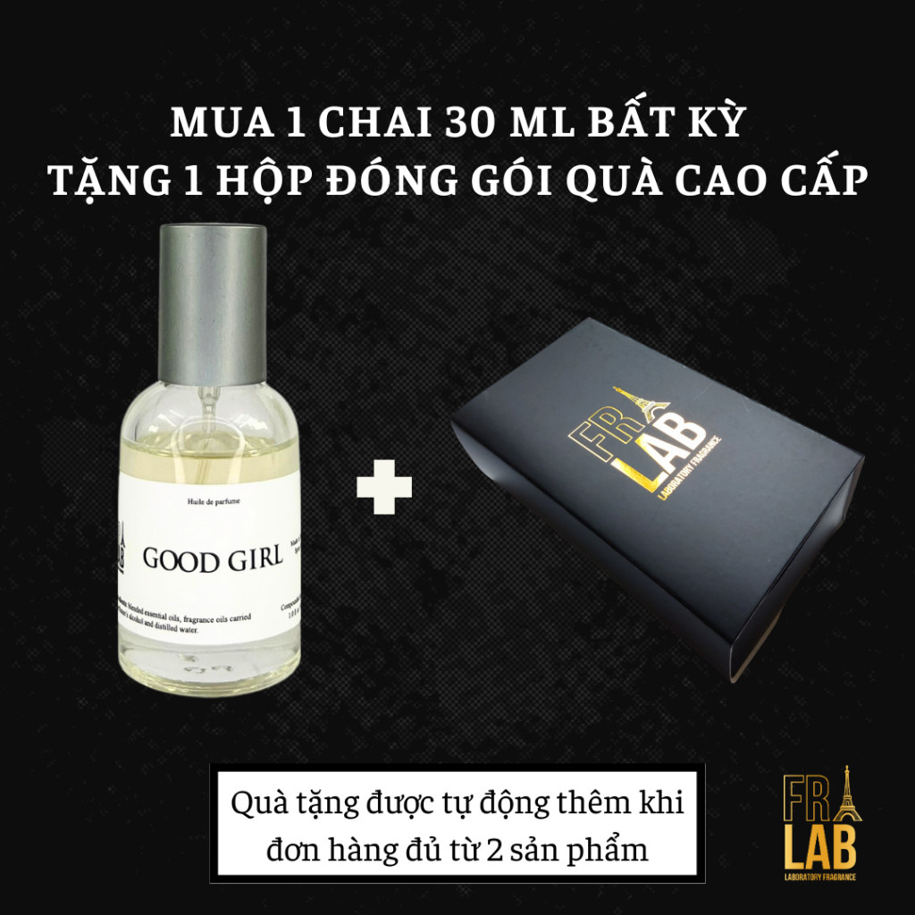 Tinh Dầu Nước Hoa Nữ Fralab Good Girl Cá Tính, Ngọt Ngào, Gợi Cảm Chai Lớn 30ml