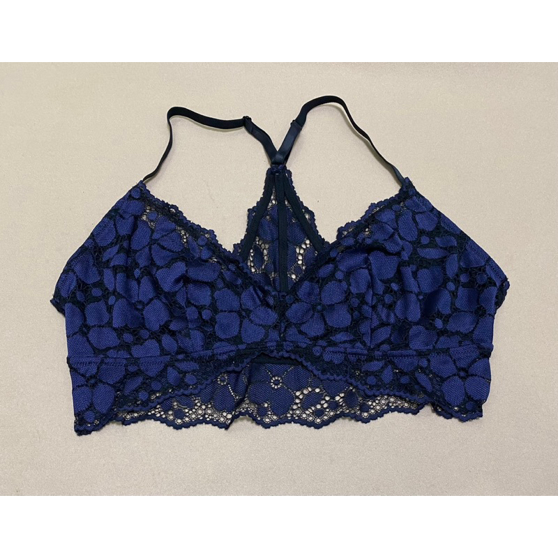 Áo ren bra không mút xanh navy - Thanh lý vnxk