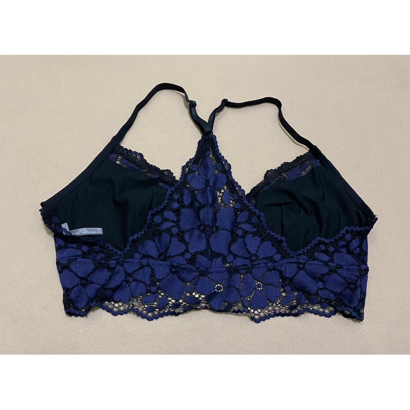 Áo ren bra không mút xanh navy - Thanh lý vnxk