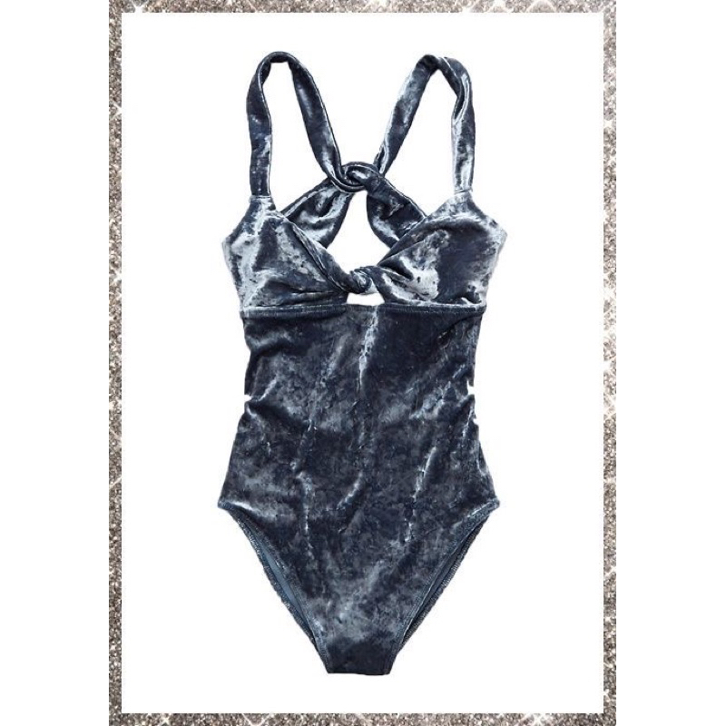Đồ bơi bodysuit vải nhung hở lưng - Thanh lý vnxk