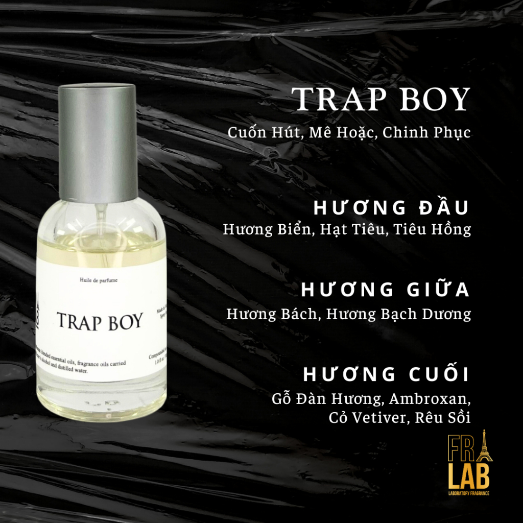 Tinh Dầu Nước Hoa Nam Fralab Trap Boy Hương Thơm Cuốn Hút, Mê Hoặc, Chinh Phục, Chai Lớn 30ml