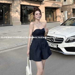 Jumpsuit jean quần ngắn ống rộng BAGEO - VY.CLOTHES CHUYÊN HÀNG QUẢNG CHÂU CHÍNH HIỆU